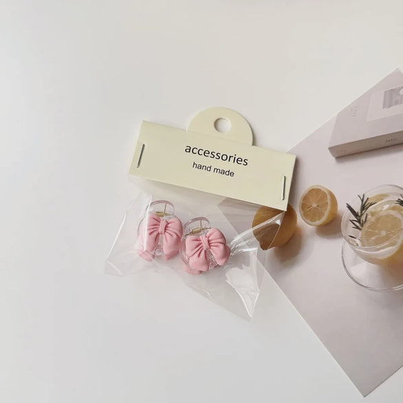 Cute Heart Shape Flower Plastic Resin Stoving Varnish Hair Claws 2 Pieces