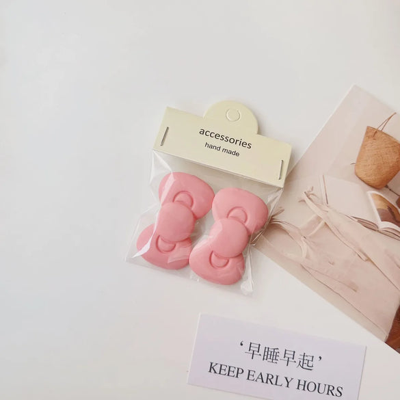 Cute Heart Shape Flower Plastic Resin Stoving Varnish Hair Claws 2 Pieces