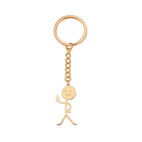 Cute Human Stainless Steel Unisex Bag Pendant Keychain