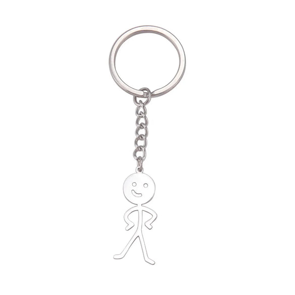Cute Human Stainless Steel Unisex Bag Pendant Keychain