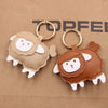 Cute Lamb Doll Artificial Leather Backpack Pendant Luggage Pendant Car Keychain With Little Bear Pig Small Animal Pattern Electroplated