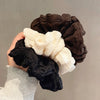 Cute Large Hair Scrunchies Hair Accessories Coffee Color Milky White Headdress