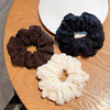 Cute Large Hair Scrunchies Hair Accessories Coffee Color Milky White Headdress
