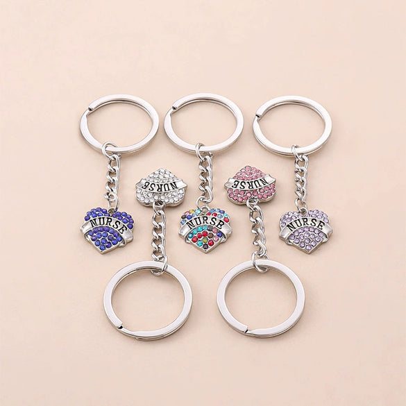 Cute Love Water Drop Bell Resin Keychain Pendant Cartoon Plastic Key Ornament With Semihandcrafted Design
