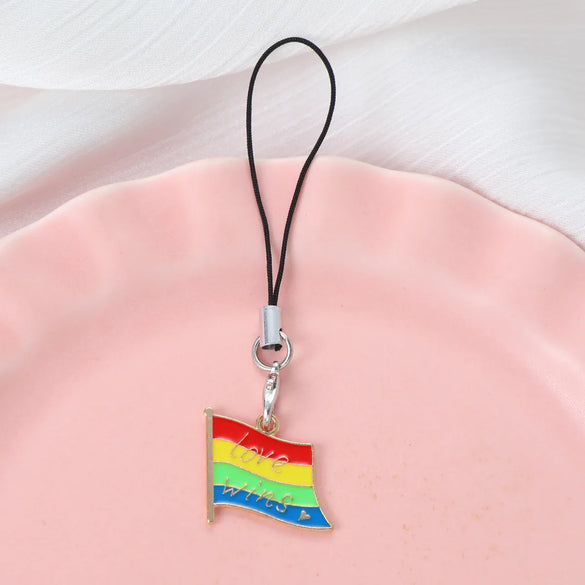 Cute Luxurious Shiny National Flag Letter Flag Alloy Patchwork Keychain