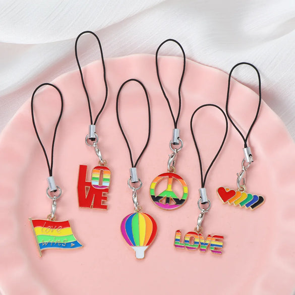 Cute Luxurious Shiny National Flag Letter Flag Alloy Patchwork Keychain