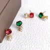 Cute Mini Cat Earrings With Diamond Accent Copper Animal Zodiac Jewelry With 925 Silver Ear Needles For Women