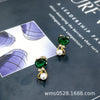Cute Mini Cat Earrings With Diamond Accent Copper Animal Zodiac Jewelry With 925 Silver Ear Needles For Women