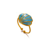 Cute Ocean Animal Enamel Ring In Gold Plated Titanium Steel With Starfish Shell And Octopus Motifs For Unisex Wear