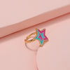 Cute Open Butterfly Ring For Children And Women Adjustable Fun Cartoon Jewelry Alloy Dripping Oil