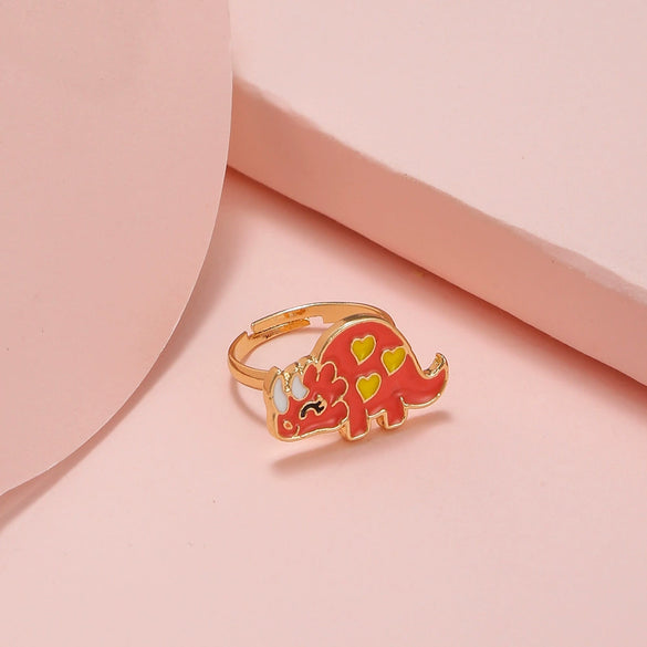 Cute Open Butterfly Ring For Children And Women Adjustable Fun Cartoon Jewelry Alloy Dripping Oil
