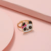 Cute Open Butterfly Ring For Children And Women Adjustable Fun Cartoon Jewelry Alloy Dripping Oil