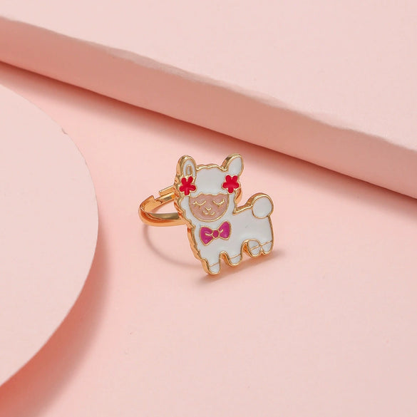 Cute Open Butterfly Ring For Children And Women Adjustable Fun Cartoon Jewelry Alloy Dripping Oil