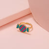 Cute Open Butterfly Ring For Children And Women Adjustable Fun Cartoon Jewelry Alloy Dripping Oil