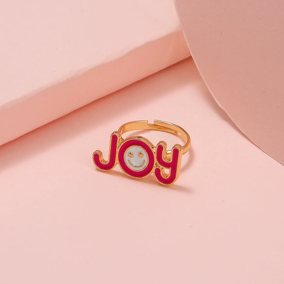 Cute Open Butterfly Ring For Children And Women Adjustable Fun Cartoon Jewelry Alloy Dripping Oil