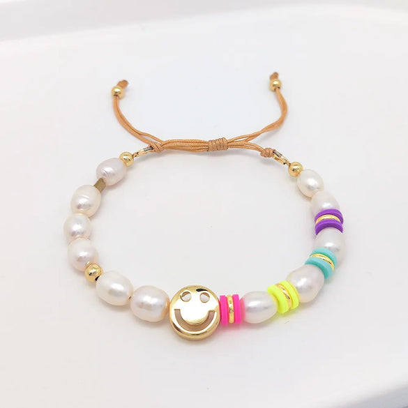 Cute Oval Freshwater Pearl Rope Copper Knitting Women'S Bracelets