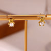 Cute Pearl Bear Earrings For Women Goldplated Stainless Steel Animal Stud Earrings With A Simple Fresh Style