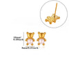Cute Pearl Bear Earrings For Women Goldplated Stainless Steel Animal Stud Earrings With A Simple Fresh Style