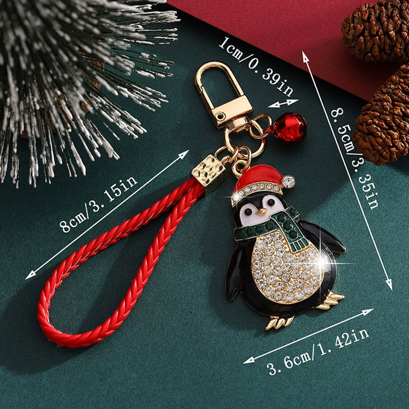Cute Penguin Christmas Keychain In Zinc Alloy Stylish Animal Bag Charm Accessory For Bags And Handbags