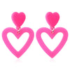 Cute Pink Heart Shaped Epoxy Earrings For Women Simple Fashion Resin Needle Earrings With Ins Style Design