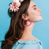 Cute Pink Heart Shaped Epoxy Earrings For Women Simple Fashion Resin Needle Earrings With Ins Style Design