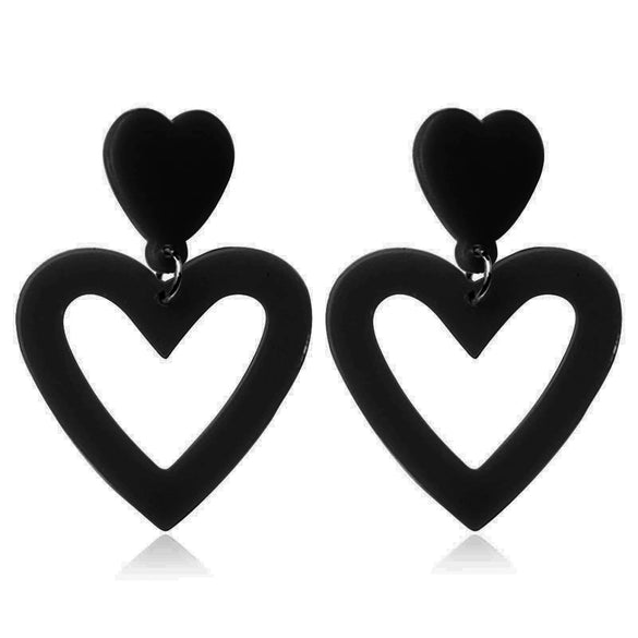 Cute Pink Heart Shaped Epoxy Earrings For Women Simple Fashion Resin Needle Earrings With Ins Style Design