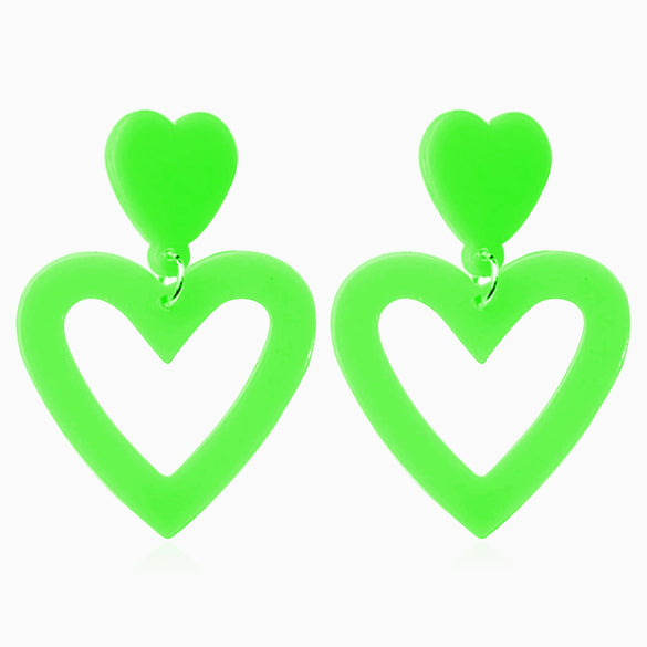 Cute Pink Heart Shaped Epoxy Earrings For Women Simple Fashion Resin Needle Earrings With Ins Style Design