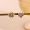 Cute Purple Zircon Grape Earrings For Women Goldplated Copper Fruit Jewelry With A Sweet Design For Wholesale