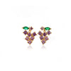Cute Purple Zircon Grape Earrings For Women Goldplated Copper Fruit Jewelry With A Sweet Design For Wholesale