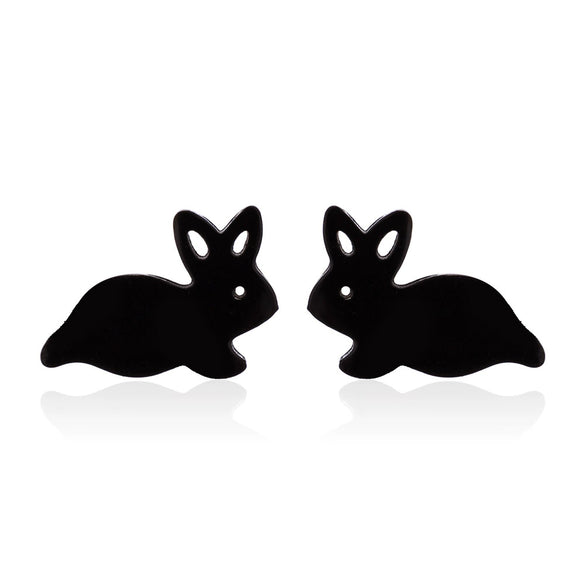 Cute Rabbit Animal Cartilage Earrings For Women Electroplated Stainless Steel Ear Studs Fashion Jewelry Gift