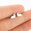 Cute Rabbit Animal Cartilage Earrings For Women Electroplated Stainless Steel Ear Studs Fashion Jewelry Gift