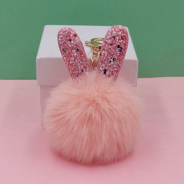 Cute Rabbit Ear Plush Bag Pendant Keychain