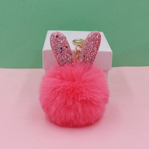 Cute Rabbit Ear Plush Bag Pendant Keychain