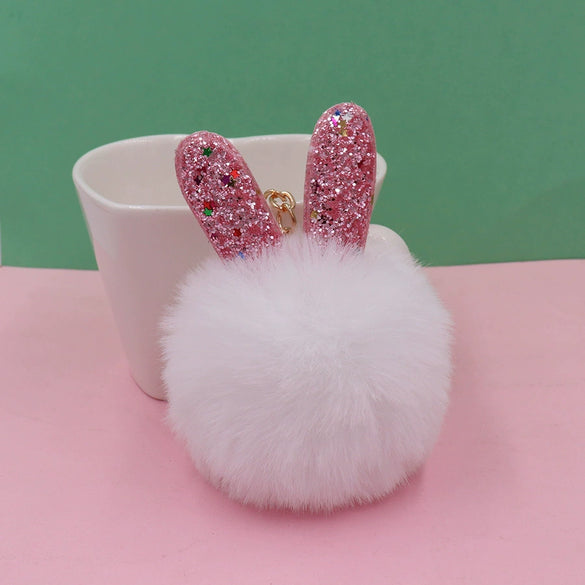 Cute Rabbit Ear Plush Bag Pendant Keychain