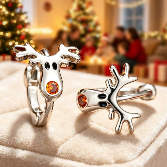 Cute Reindeer Christmas Earrings For Women Copper Animal Earrings With Red Zirconia Nose And Eco Friendly Electroplated Finish