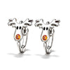 Cute Reindeer Christmas Earrings For Women Copper Animal Earrings With Red Zirconia Nose And Eco Friendly Electroplated Finish