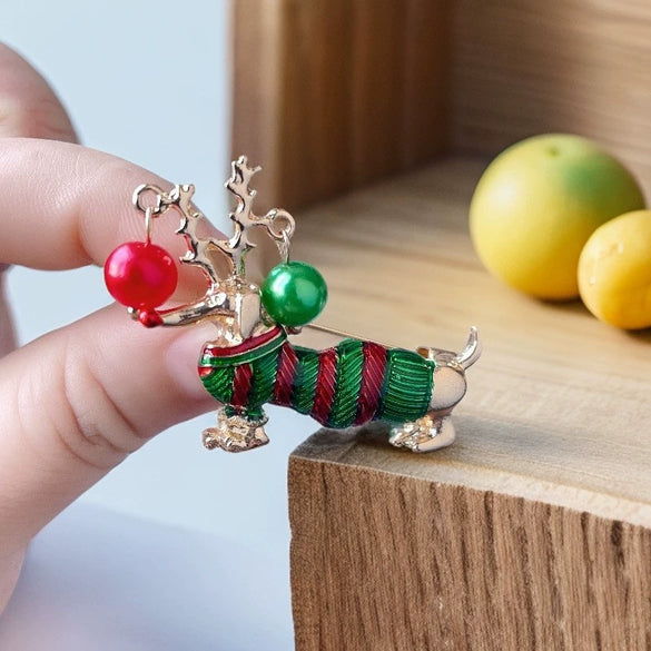 Cute Rhinestone Puppy Brooch Alloy Animal Lapel Pin For Men And Women Suit Coat Jewelry Accessory