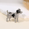 Cute Rhinestone Puppy Brooch Alloy Animal Lapel Pin For Men And Women Suit Coat Jewelry Accessory