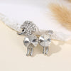 Cute Rhinestone Puppy Brooch Alloy Animal Lapel Pin For Men And Women Suit Coat Jewelry Accessory