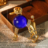 Cute Rhinestone Puppy Brooch Alloy Animal Lapel Pin For Men And Women Suit Coat Jewelry Accessory