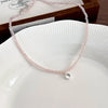 Cute Romantic Sweet Round Alloy Glass Bead Wholesale Necklace