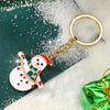Cute Santa Claus Christmas Alloy Keychain Pendant With Dripfinish Detail Decorative Key Ring Accessory