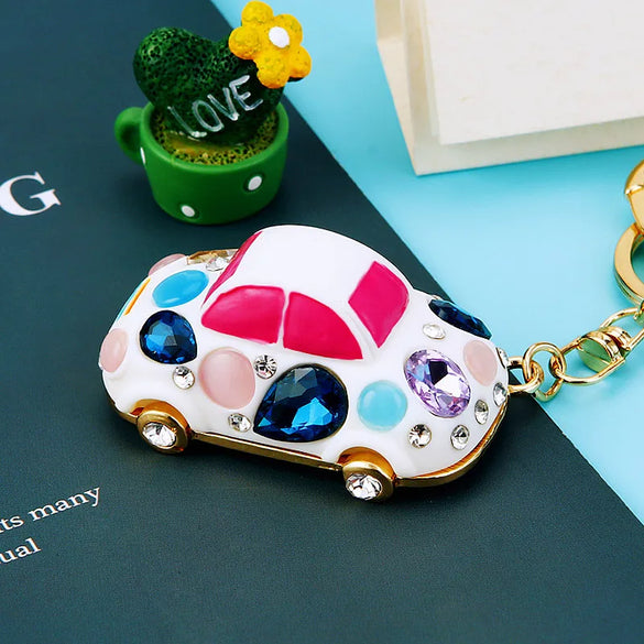 Cute Simple Style Color Block Resin Inlay Rhinestones Women'S Keychain