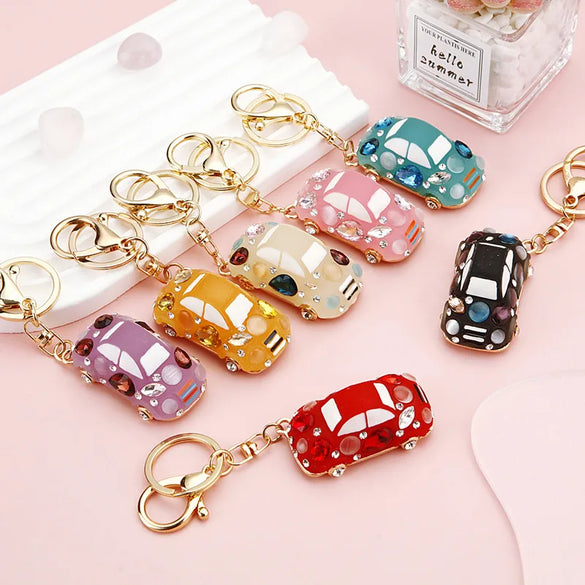 Cute Simple Style Color Block Resin Inlay Rhinestones Women'S Keychain
