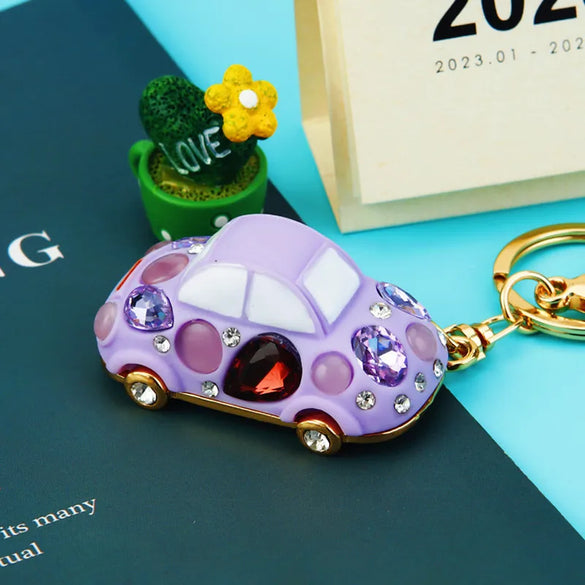 Cute Simple Style Color Block Resin Inlay Rhinestones Women'S Keychain