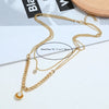 Cute Simple Style Shell Gold Plated Rhinestones Pearl Alloy Wholesale Double Layer Necklaces
