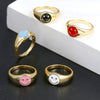 Cute Smiley Face Copper Ring For Women With Colorful Enamel Drip Oil Finish Simple Fashion Geometric Expression Design