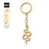 Cute Snake Shaped Alloy Keychain Pendant With Diamond Embellishment Light Luxury Metal Ring Jewelry Gift