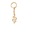 Cute Snake Shaped Alloy Keychain Pendant With Diamond Embellishment Light Luxury Metal Ring Jewelry Gift