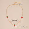 Cute Strawberry Fruit Shaped Stainless Steel Clavicle Chain Necklace With Electroplating For Women